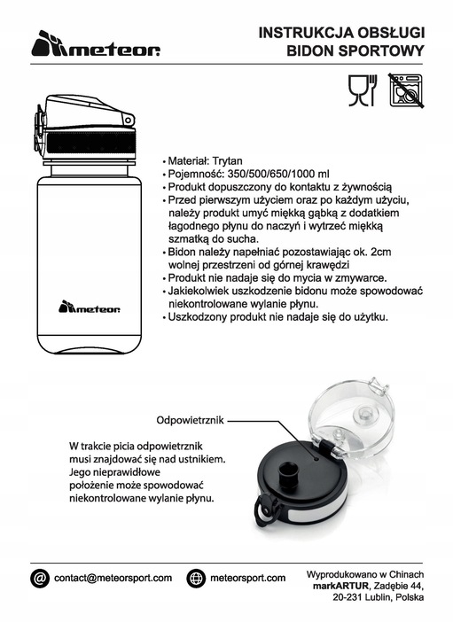 SPORTOWY BIDON z sitkiem na treningi do siłowni POJEMNY 1000ml TRITAN