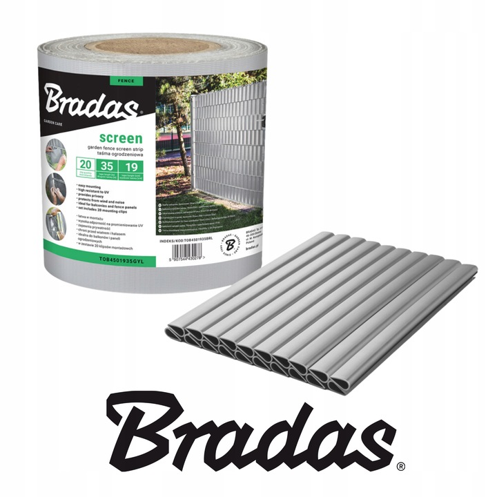 Taśma ogrodzeniowa SZARA 19 cm x 35 m OSŁONA NA OGRODZENIE PANELOWE PŁOT
