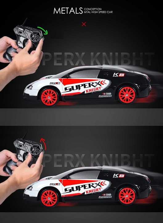 Samochód zdalnie sterowany do DRIFTu auto RC na pilota LED pachołki