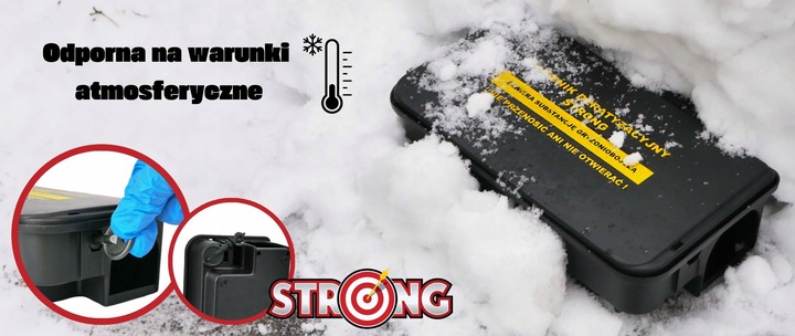 3X TRWAŁY KARMNIK Z NADRUKIEM NA MYSZY SZCZURY STACJA DERATYZACYJNA STRONG