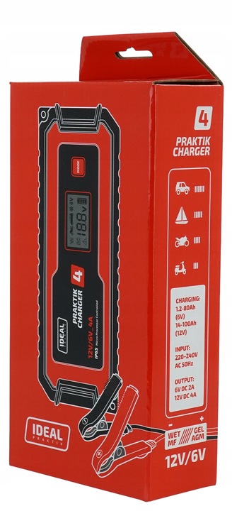 inteligentny przenośny PROSTOWNIK do ładowania IDEAL CHARGER 4 6/12V 2/4A
