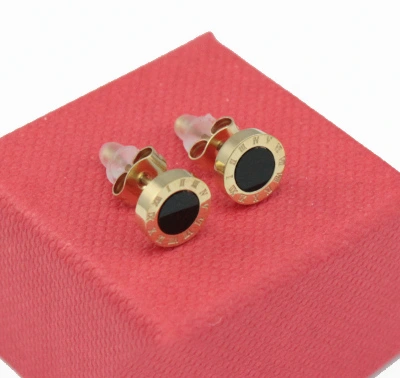 KOMPLET ZŁOTY ŻMIJKI CZARNE OCZKO STAL CHIRURGICZNA 316 L