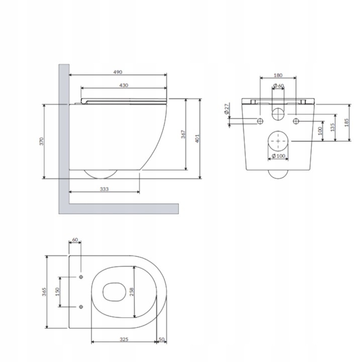 MISKA WC WISZĄCA TOALETOWA SILENT POWER Z DESKĄ WOLNOOPADAJĄCA OTTAWASPMWBP