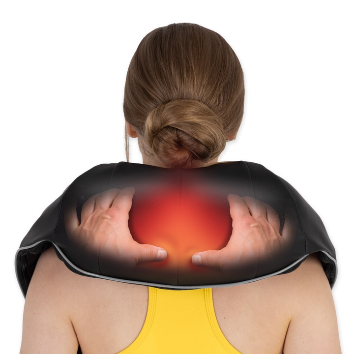 MASAŻER KARKU SHIATSU BEZPRZEWODOWY MASUJĄCY GRZEJĄCY SZYI PLECÓW ULTRA+