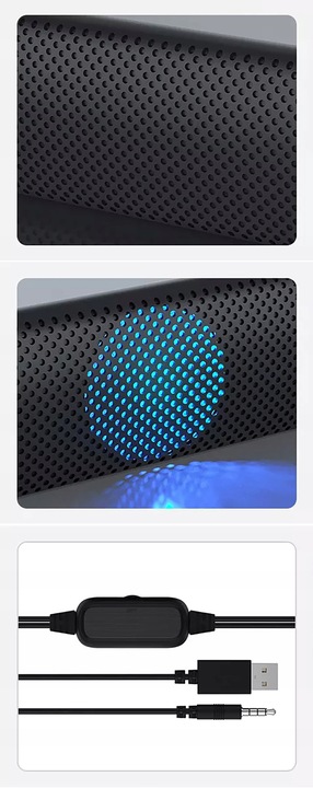 GŁOŚNIK SOUNDBAR KOMPUTEROWY LAPTOP PC LED RGB S10