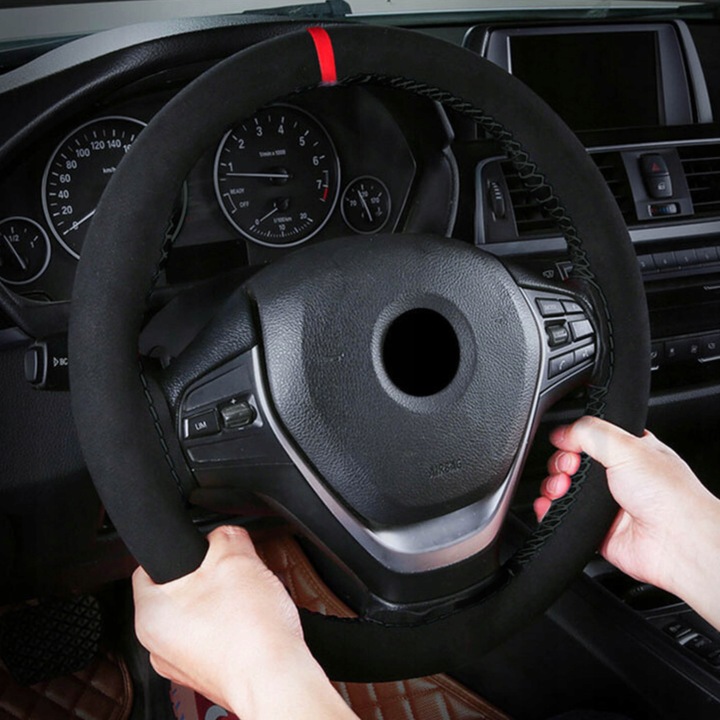 POKROWIEC NA KIEROWNICĘ ALCANTARA ZAMSZOWY Z Jednego Kawałka DO OBSZYCIA