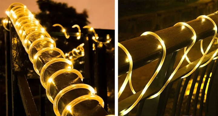 WĄŻ LED LAMPKI ZEWNĘTRZNE CHOINKOWE FLASH TRYBY TIMER CIEPŁE IP67 10m 230V