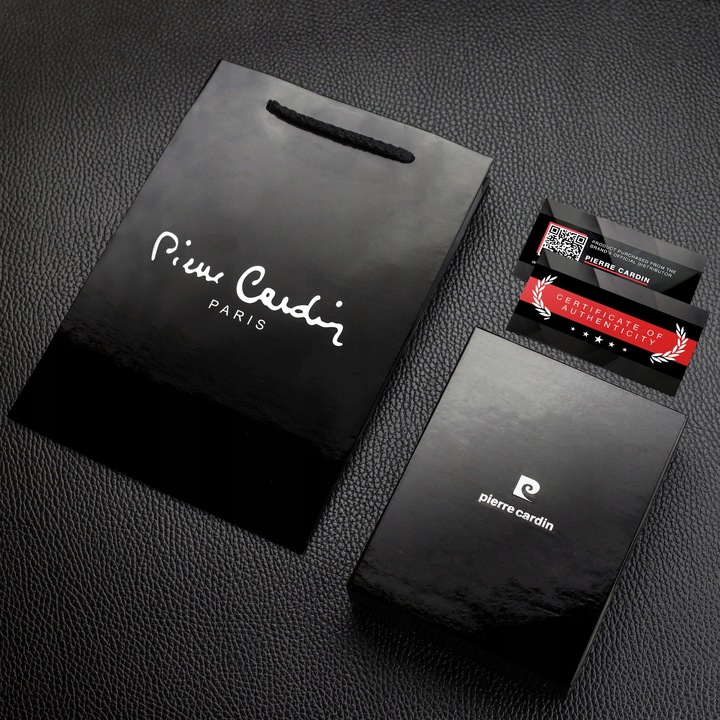 Portfel Męski Pierre Cardin Skórzany Czarny RFID Torebka Certyfikat Q1