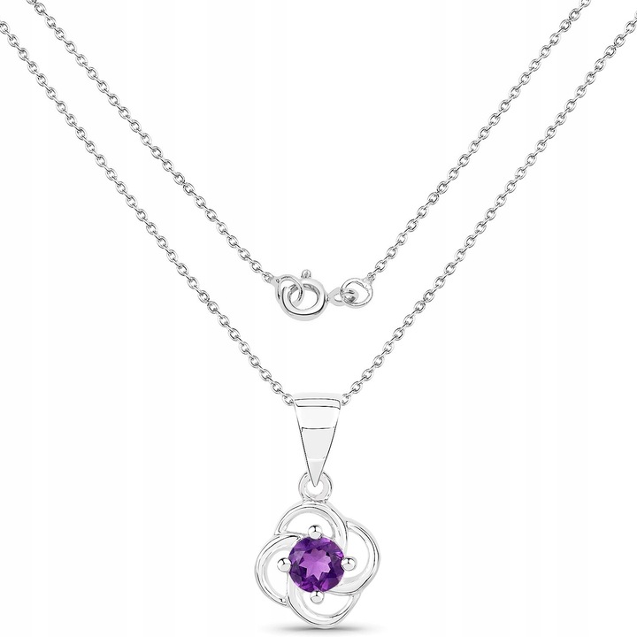 SREBRNY WISIOREK NATURALNY AMETYST