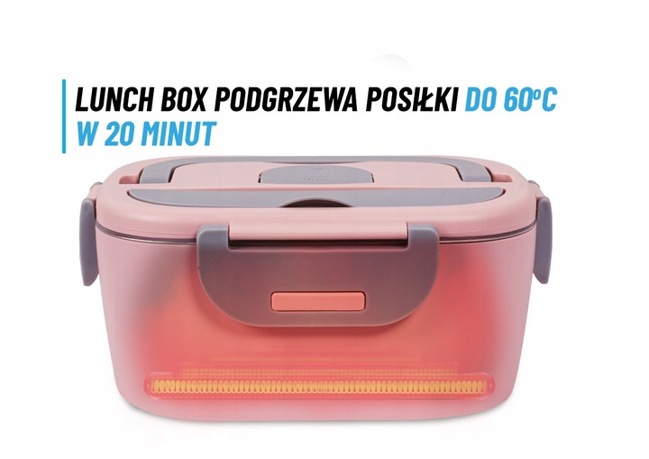 ELEKTRYCZNY LUNCH BOX POJEMNIK PODGRZEWACZ OBIADU DO BIURA AUTA TIRA 12/24V