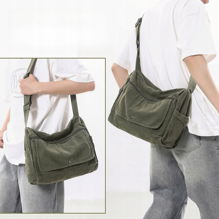 Canvas Crossbody Bag Messenger Bag dla kobiet i mężczyzn Vintage Tornister