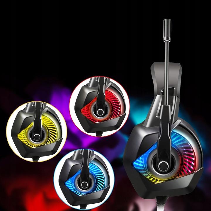 ONIKUMA K6 SŁUCHAWKI GAMINGOWE DLA GRACZY RGB LED MIKROFON PC PS4