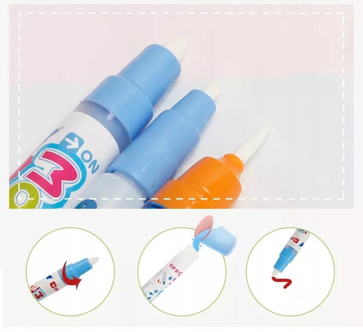 Akcesoria Do Maty Wodniej 3x Pisaki Wałek Pieczątki - Idealne Dla Dziecka