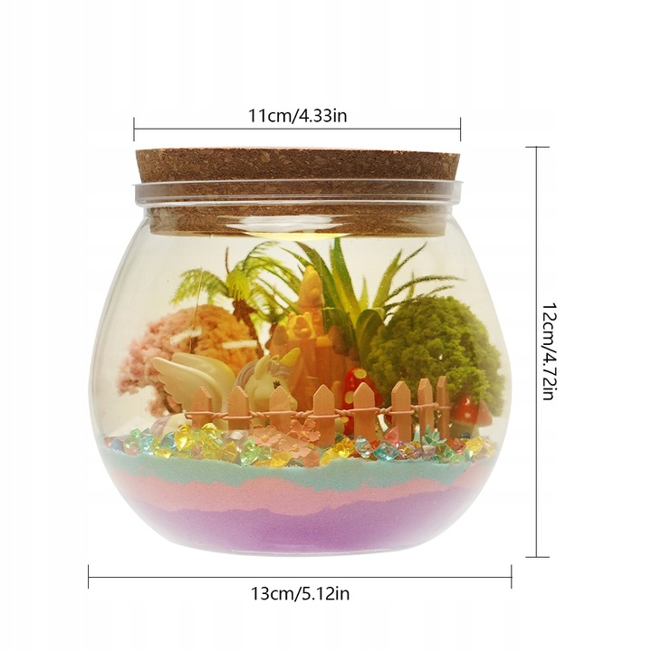 ZESTAW DO TWORZENIA KRYSZTAŁ TERRARIUM DIY DLA DZIECKI Z DIODĄ LED I PILOT