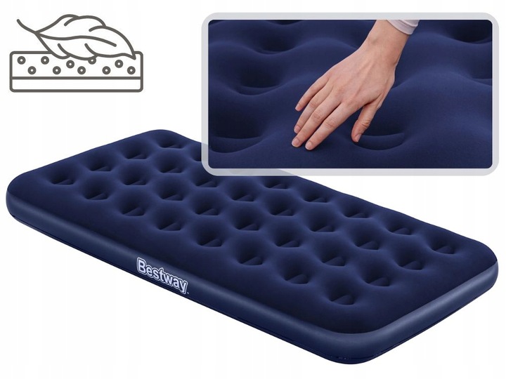 Materac Dmuchany Welurowy Jednoosobowy Łóżko Bestway 67001 188x99 MODEL2025