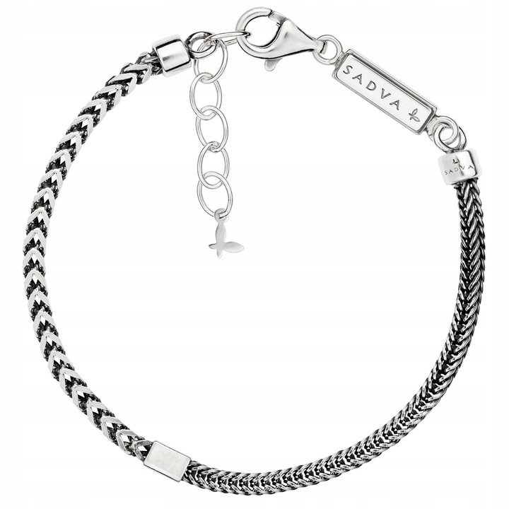 Bransoletka srebrna męska pleciona SADVA