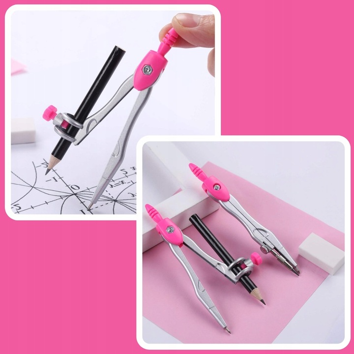 ZESTAW GEOMETRYCZNY 10 ELEMENTÓW CYRKIEL LINIJKI DO KREŚLENIA DO RYSOWANIA