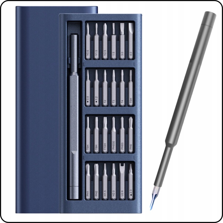 ZESTAW ŚRUBOKRĘTÓW PRECYZYJNYCH GSM TORX 25 W 1 SOLIDNE STALOWE DO TELEFONU