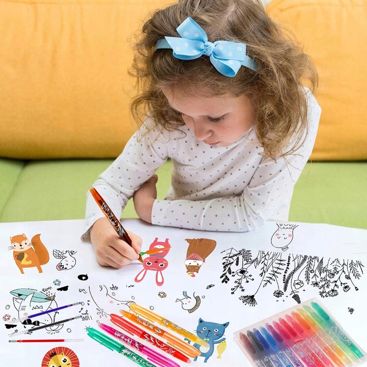 12 ZMAZYWALNE DŁUGOPISY KOLOROWE ZESTAW DO BUDŻETOWANIA PRZYBORÓW SZKOLNYCH