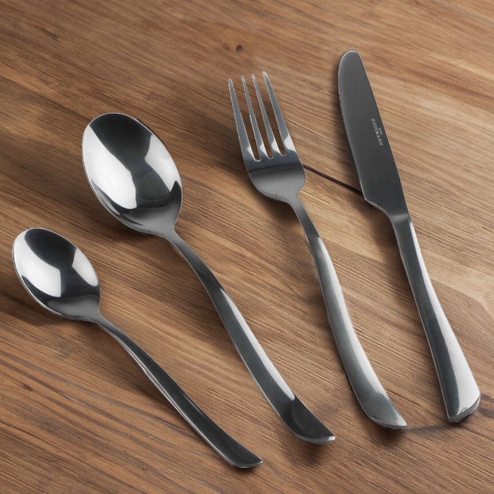 ZESTAW SZTUĆCÓW 16 el komplet sztućce pudełko proste nowoczesne czarne