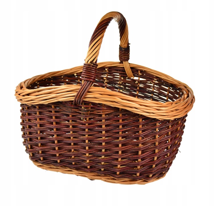 DUŻY Wiklinowy koszyk na ZAKUPY PIKNIK na GRZYBY