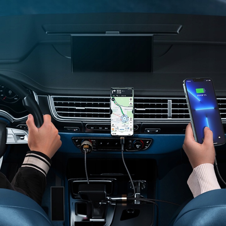 Ładowarka Samochodowa 72 W USB+USB-C Bardzo mocna