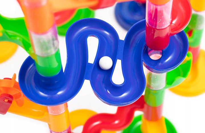 TOR KULKOWY KULODROM KLOCKI KONSTRUKCYJNE ZESTAW 105 EL KULKI 30 KULEK