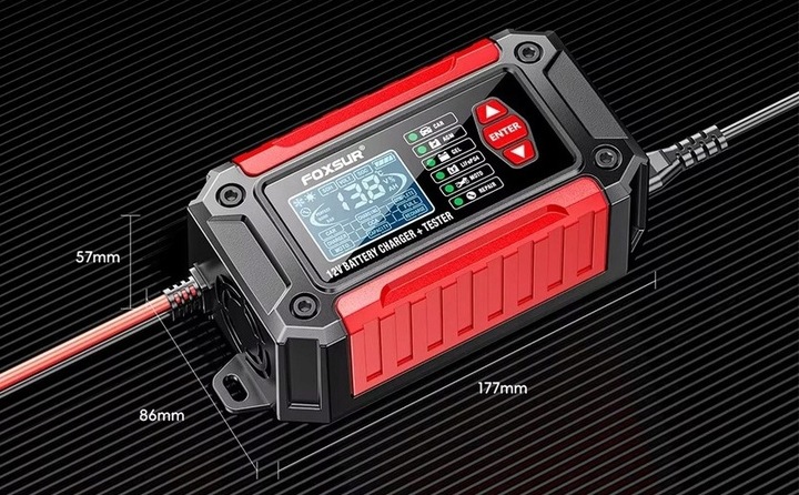 Prostownik Samochodowy do Akumulatorów 12V 6A AMG Tester Akumulatorów 2w1