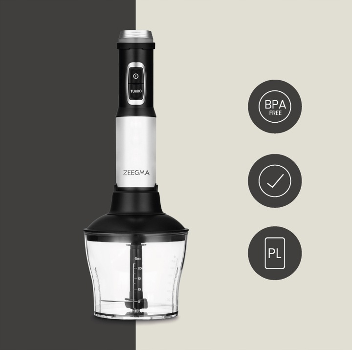 MOCNY WIELOFUNKCYJNY BLENDER MIKSER RĘCZNY 5w1 TYTANOWE OSTRZE temp do 140°