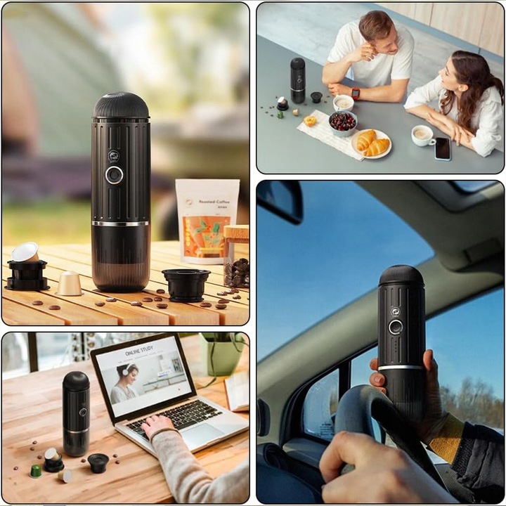 Automatyczny ekspres do kawy espresso Przenośny ekspres do kawy czarny