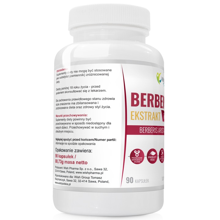 BERBERIS 777mg Niski Cukier Apetyt Odchudzanie Berberys Berberyna 90 kap