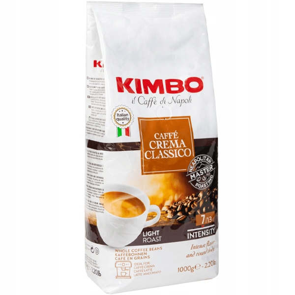 Kawa ziarnista KIMBO CAFFE CREMA CLASSICO 1 kg + GRATIS videobook