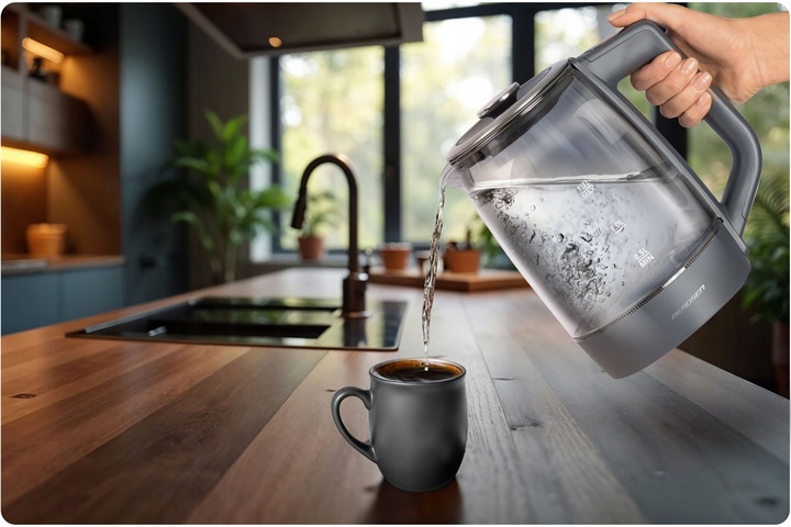 CZAJNIK ELEKTRYCZNY SZKLANY REGULACJA TEMPERATURY 2200W BERDSEN 1,7L