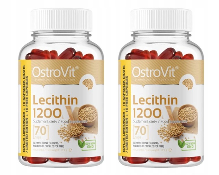 2X OSTROVIT LECITHIN 1200 140 kaps LECYTYNA PAMIĘĆ