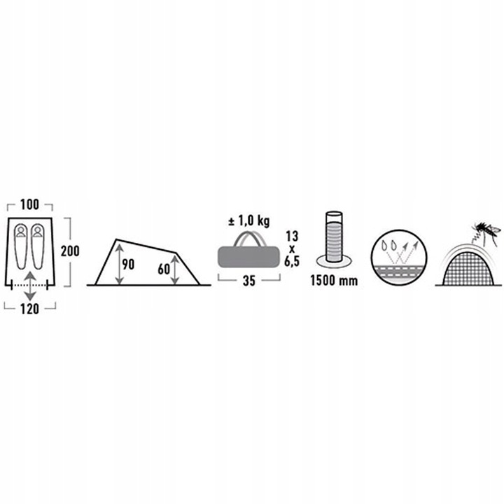 High Peak Namiot turystyczny kempingowy 2 osobowy Minilite 2 10157