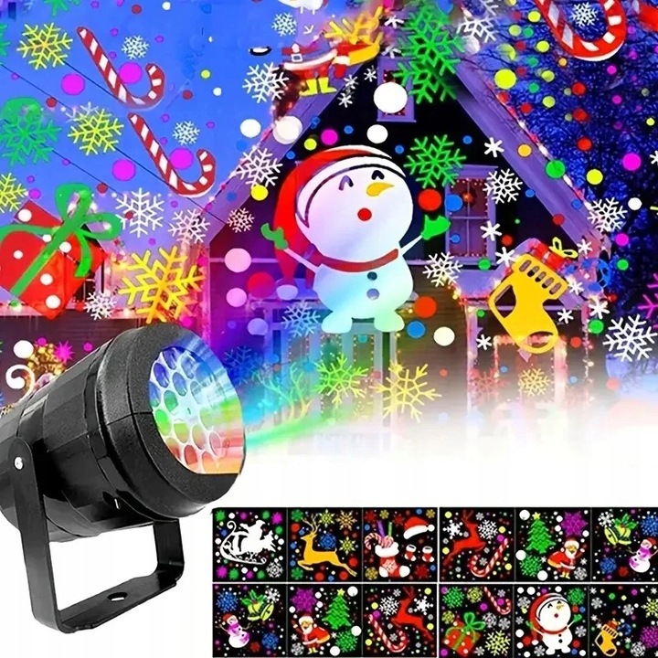 Projektor laserowy świąteczny led rzutnik wewnętrzny i zewnętrzny PREZENT