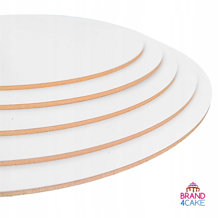 Podkład pod tort HDF BEZZAPACHOWY 30 cm 5 szt Biały Okrągły Brand4Cake