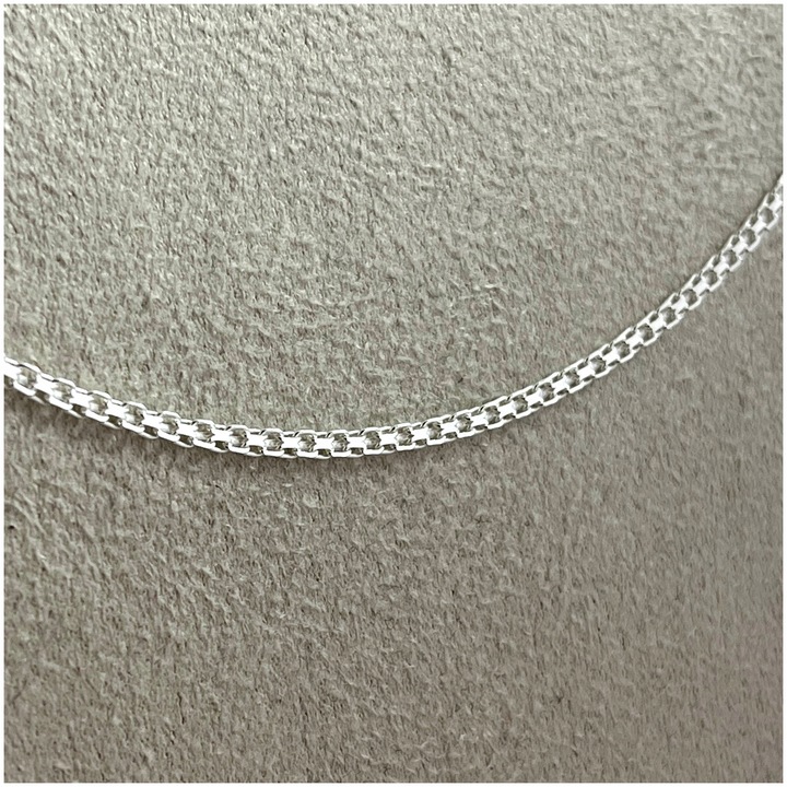 PIĘKNY SREBRNY ŁAŃCUSZEK DAMSKI BISMARK 925 2 MM PREZENT DLA NIEJ + GRAWER