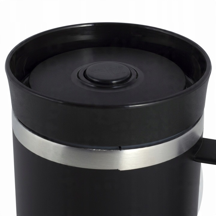 KUBEK TERMICZNY Z UCHEM TERMOS STALOWY SCZELNY pojemny bidon KAMILLE 360 ml