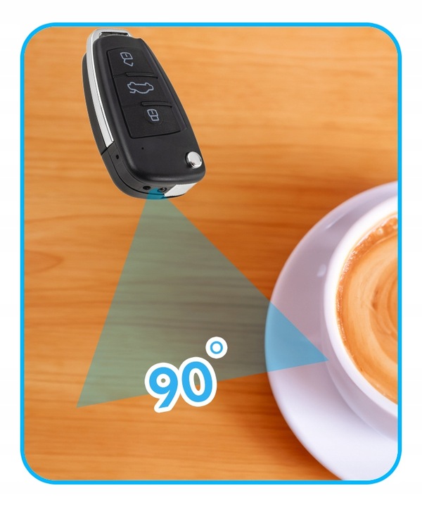 Mini Kamera ukryta Kluczyk Samochodowy KAMERA SZPIEGOWSKA FULLHD Tryb nocny