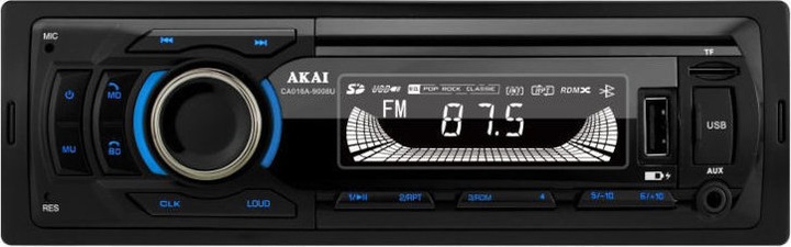 RADIO SAMOCHODOWE AKAI CA016A-9008U BLUETOOTH MP3 USB SD 4x25W LED