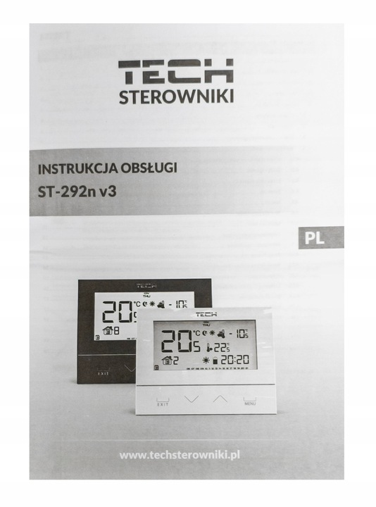 STEROWNIK TERMOSTAT REGULATOR TEMPERATURY POKOJOWY SZKŁO TECH ST-292 V3