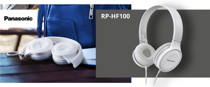 Panasonic RP-HF100 Słuchawki nauszne stereo białe