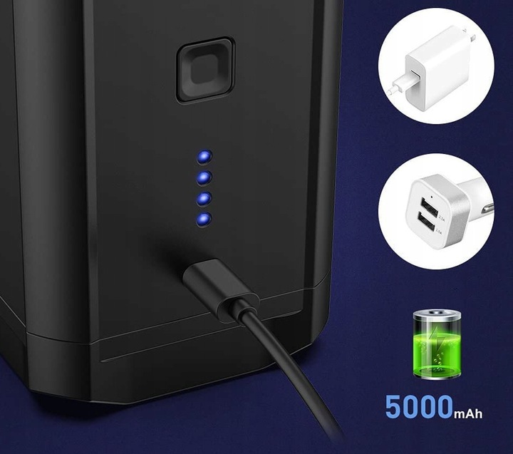 Pompka Elektryczna do Materaca Basenu Piłki Akumulatorowa USB-C +3 Końcówki