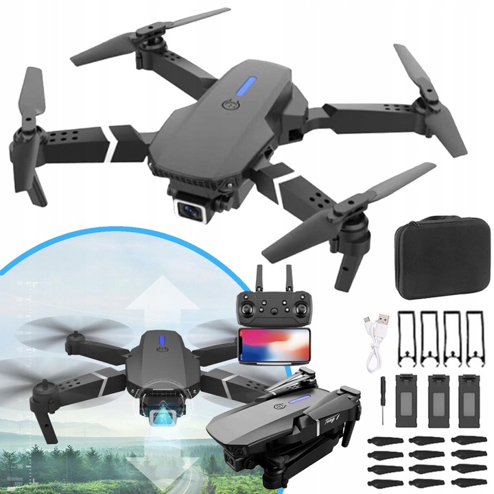 RC DRON Z KAMERĄ DRON 4K PODWÓJNY APARAT WIFI UTRZYMYWANIE WYSOKOŚCI 2.4GHZ