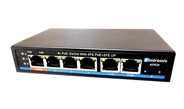 Switch POE 4xPOE 2xUplink 65W HI-POE APER