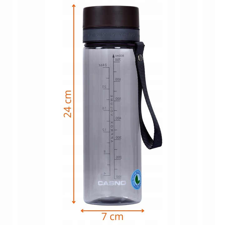 Butelka tritanowa na wodę z ustnikiem BPAfree 0,8l