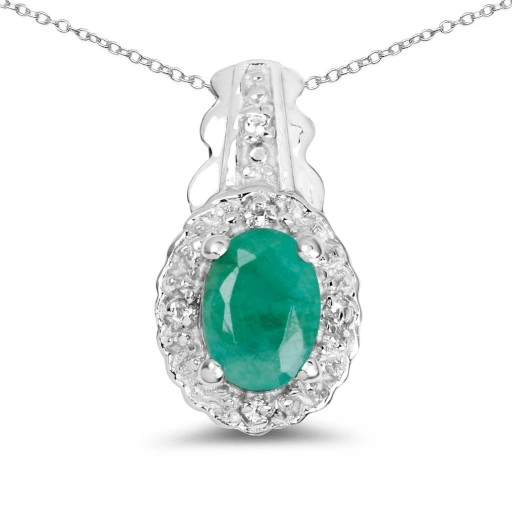 CUDOWNY SREBRNY KOMPLET ZE SZMARAGDAMI R.15