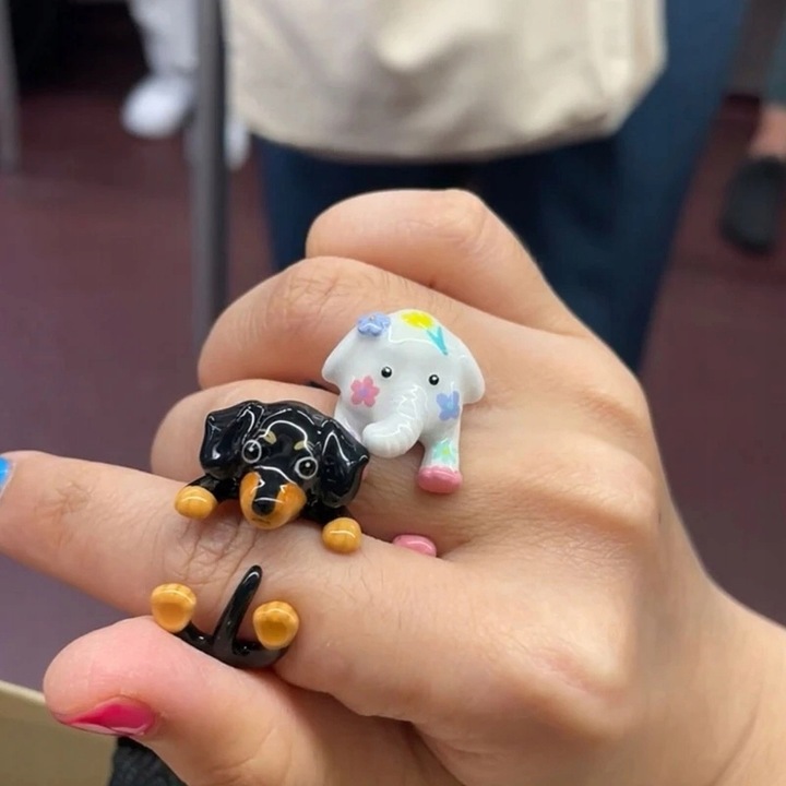 Pierścionek regulowany prezent jamnik pies york szczeniak chihuahua Shihtzu