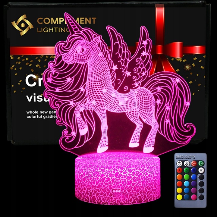 Lampka 3D nocna led usb JEDNOROŻEC UNICORN